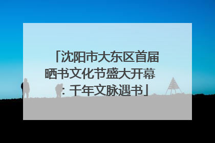 沈阳市大东区首届晒书文化节盛大开幕：千年文脉遇书