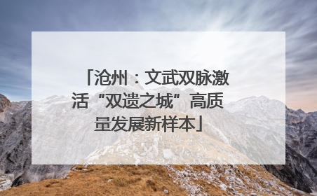 沧州：文武双脉激活“双遗之城”高质量发展新样本