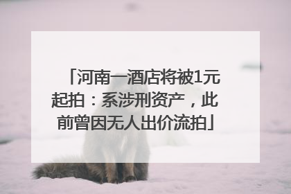 河南一酒店将被1元起拍：系涉刑资产，此前曾因无人出价流拍