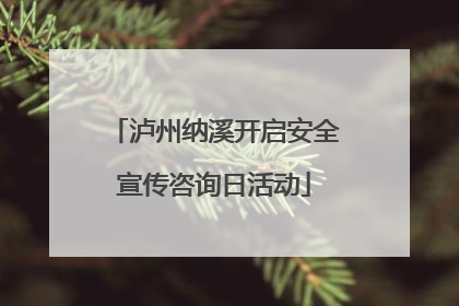 泸州纳溪开启安全宣传咨询日活动