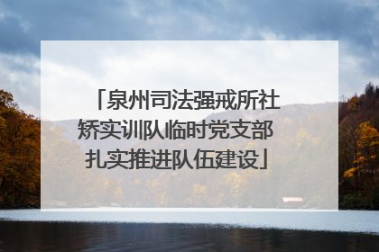 泉州司法强戒所社矫实训队临时党支部扎实推进队伍建设