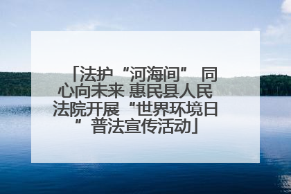 法护“河海间” 同心向未来 惠民县人民法院开展“世界环境日”普法宣传活动