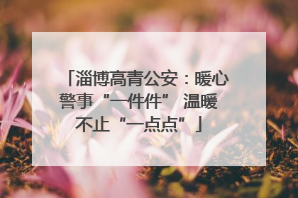 淄博高青公安：暖心警事“一件件” 温暖不止“一点点”
