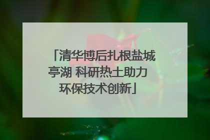 清华博后扎根盐城亭湖 科研热土助力环保技术创新