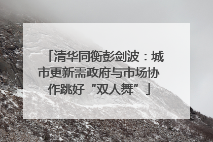 清华同衡彭剑波：城市更新需政府与市场协作跳好“双人舞”