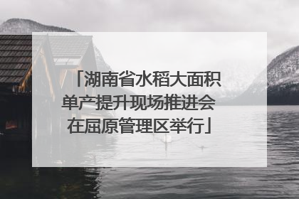 湖南省水稻大面积单产提升现场推进会在屈原管理区举行