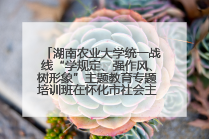 湖南农业大学统一战线“学规定、强作风、树形象”主题教育专题培训班在怀化市社会主义学院举办