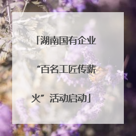 湖南国有企业“百名工匠传薪火”活动启动