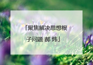 聚焦解决思想根子问题 郝 炜