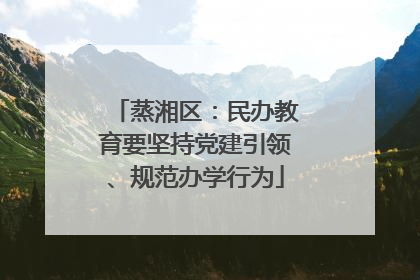 蒸湘区：民办教育要坚持党建引领、规范办学行为