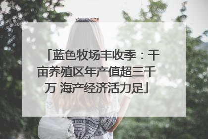 蓝色牧场丰收季：千亩养殖区年产值超三千万 海产经济活力足