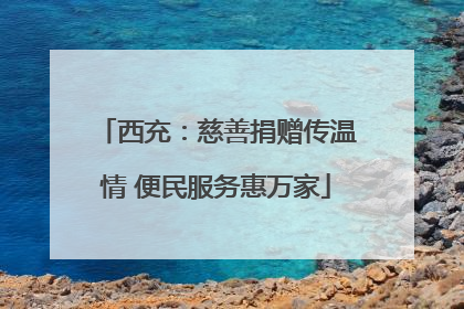 西充：慈善捐赠传温情 便民服务惠万家