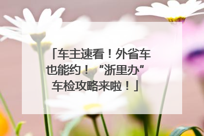 车主速看！外省车也能约！“浙里办”车检攻略来啦！