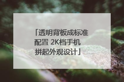 透明背板成标准配置 2K档手机拼起外观设计