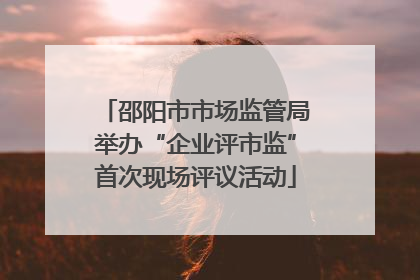 邵阳市市场监管局举办“企业评市监”首次现场评议活动