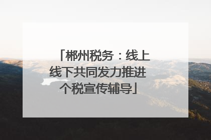 郴州税务：线上线下共同发力推进个税宣传辅导