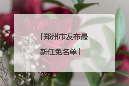 郑州市发布最新任免名单