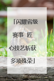 闪耀省级赛事  匠心技艺斩获多项殊荣