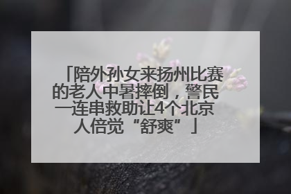 陪外孙女来扬州比赛的老人中暑摔倒，警民一连串救助让4个北京人倍觉“舒爽”