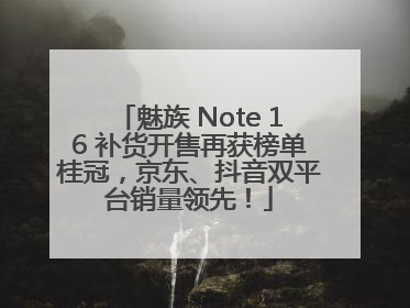 魅族 Note 16 补货开售再获榜单桂冠，京东、抖音双平台销量领先！