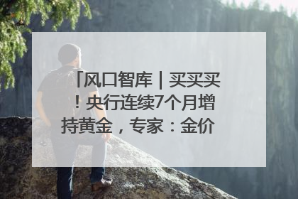风口智库｜买买买！央行连续7个月增持黄金，专家：金价或仍易涨难跌