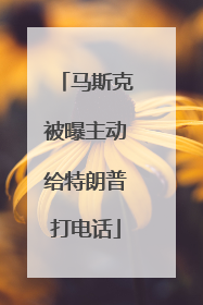 马斯克被曝主动给特朗普打电话