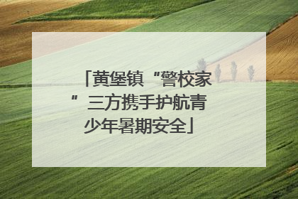 黄堡镇“警校家”三方携手护航青少年暑期安全