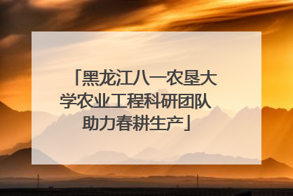 黑龙江八一农垦大学农业工程科研团队助力春耕生产