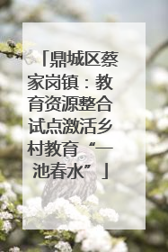 鼎城区蔡家岗镇:教育资源整合试点激活乡村教育“一池春水”