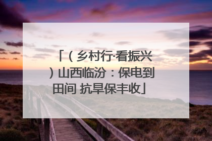 （乡村行·看振兴）山西临汾：保电到田间 抗旱保丰收