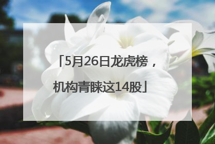 5月26日龙虎榜，机构青睐这14股