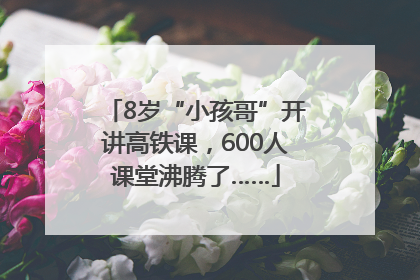 8岁“小孩哥”开讲高铁课，600人课堂沸腾了……