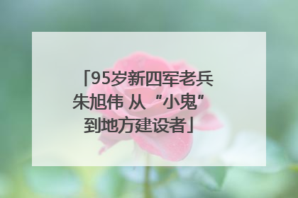 95岁新四军老兵朱旭伟 从“小鬼”到地方建设者