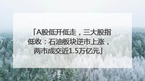 A股低开低走，三大股指低收：石油板块逆市上涨，两市成交近1.5万亿元